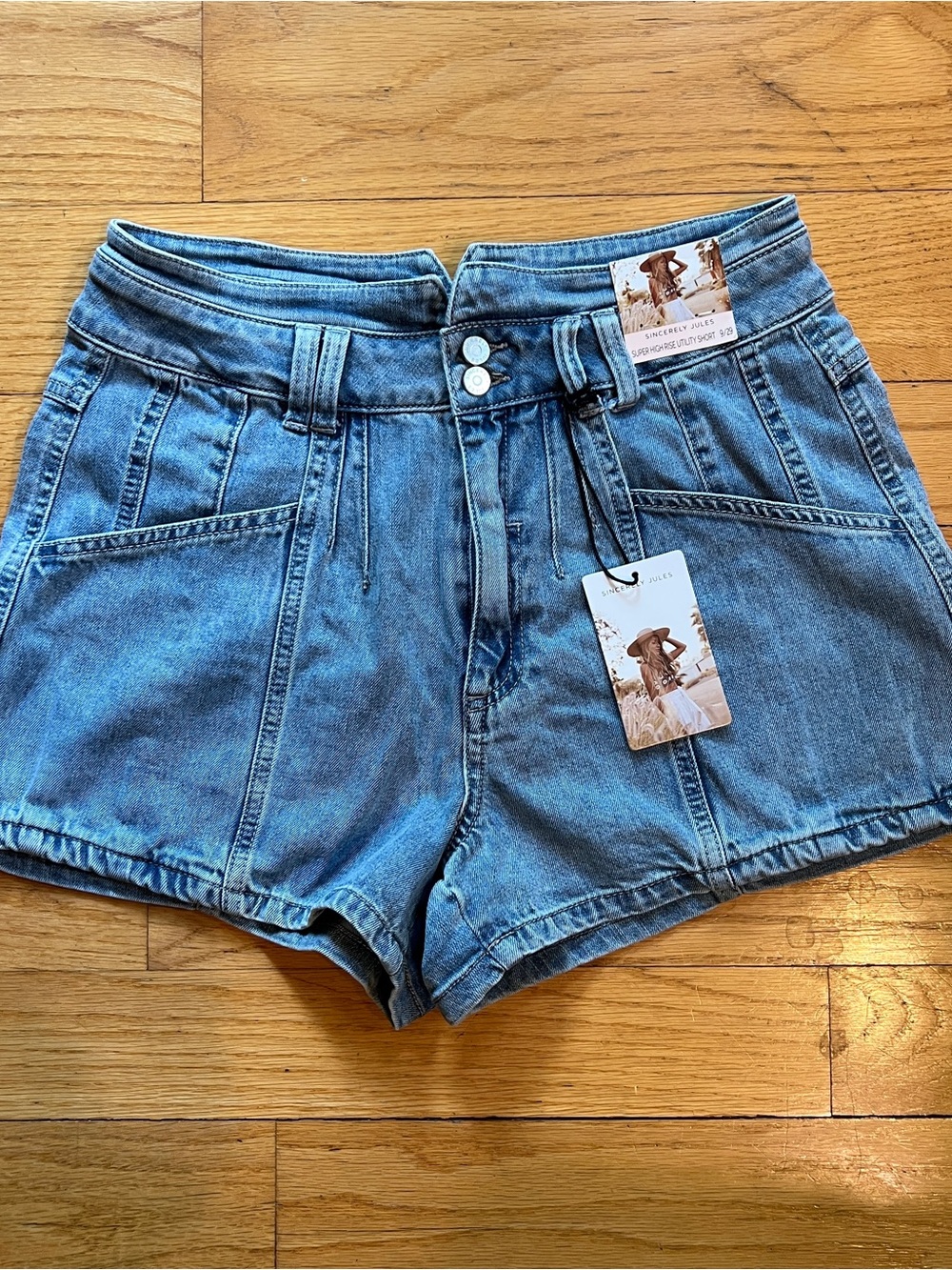 Flattering High-Waist Denim Shorts